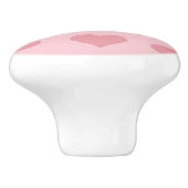 Roze harten Keramische deurknop Knop (Zijkant)