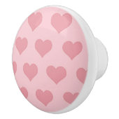 Roze harten Keramische deurknop Knop (Rechts)