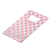 Roze harten kredietkaart flessenopener (Achterkant Gekanteld)