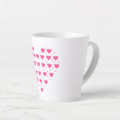Roze harten latte mok (Rechterhoek)