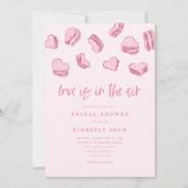 Roze harten liefde is in de lucht Vrijgezellenfees Kaart (Voorkant)