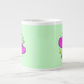 Roze harten, liefde, Romance, Valentijnsdag, sterr Extra Grote Beker (Voorkant)