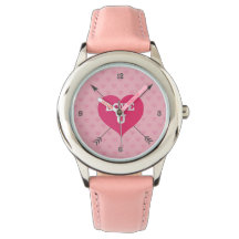 Roze harten liefde u aangepaste horloge