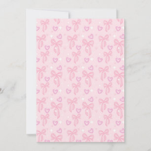 Roze harten & linten uitnodiging