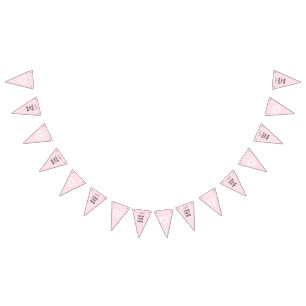 Roze Harten meisje vrijgezellenfeest Vlaggetjes