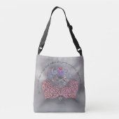 Roze harten met Silver Keys en Fleur di lis Crossbody Tas (Achterkant)