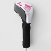 roze harten met vlinder golfheadcover (Schuin)