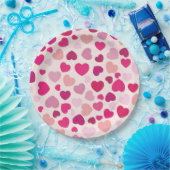 Roze Harten met Wit Papieren Bordje (Feest)