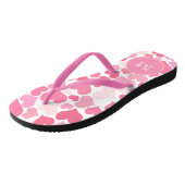 Roze harten Monogram Teenslippers (Schuin)