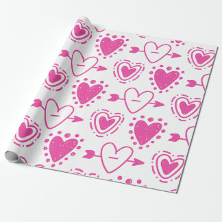 Roze Harten Naadloos Patroon Verjaardagscadeau Cadeaupapier