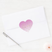 Roze Harten Ombre Goud Liefde Hart Sticker (Envelop)