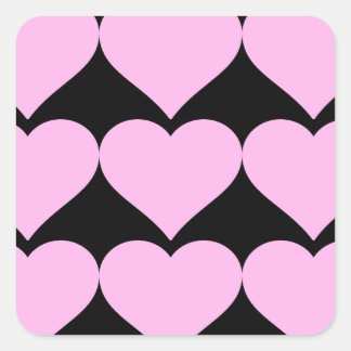 Roze harten, onvoorwaardelijke liefde_ vierkante sticker