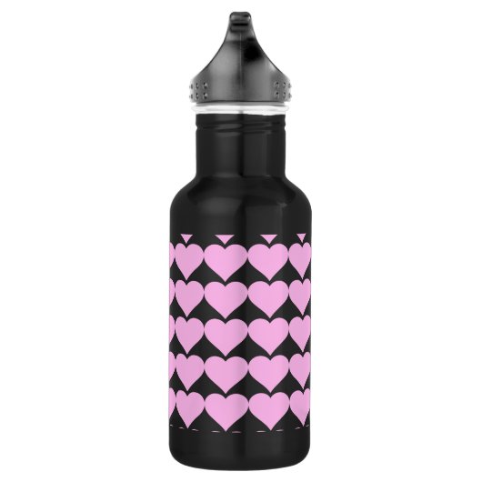 Roze harten, onvoorwaardelijke liefde_ waterfles (Rechts)