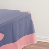 Roze harten op blauw tafelkleed (Voorbeeld)