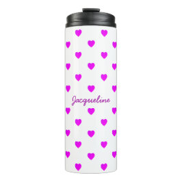 Roze Harten op Minimaal WIT Thermosbeker