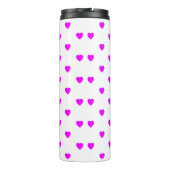 Roze Harten op Minimaal WIT Thermosbeker (Achterkant)