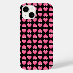 Roze harten op zwart Case-Mate iPhone 14 hoesje