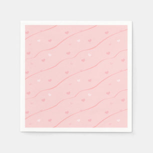Roze harten Papier servetten