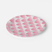 Roze harten papieren bordje (Gekanteld)