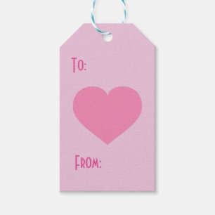 Roze harten patroon cadeaulabel