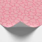 Roze harten patroon cadeaupapier (Hoek)
