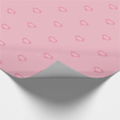 Roze harten patroon cadeaupapier (Hoek)
