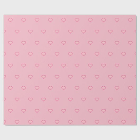Roze harten patroon cadeaupapier (Vlak)