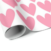 Roze harten patroon cadeaupapier (Rol Hoek)