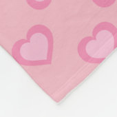 Roze harten patroon fleece deken (Hoek)
