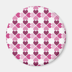 Roze harten patroon magneet
