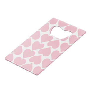 Roze harten patroon, romantisch, liefde kredietkaart flessenopener