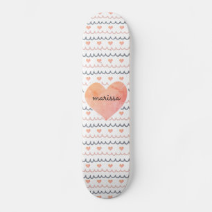 Roze harten patroon skateboard