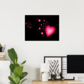 Roze harten poster (Thuiskantoor)