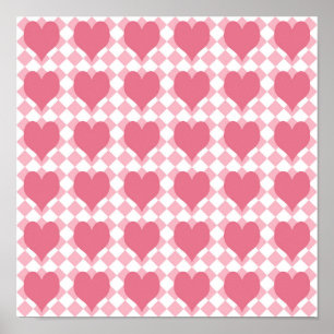 Roze harten poster