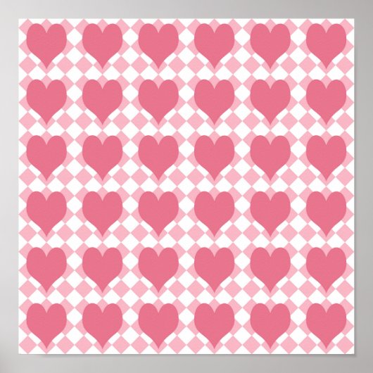 Roze harten poster (Voorkant)