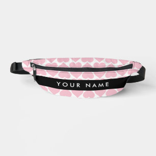 Roze harten, Romantisch, Jouw naam, Personaliseer Heuptasje