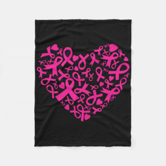 Roze harten Roze linten Borstkanker Bewustzijn G Fleece Deken