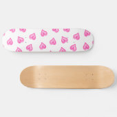 Roze harten skateboard (Horizontaal)