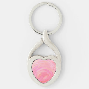 Roze harten sleutelhanger