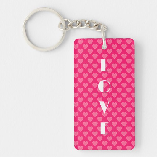 Roze harten sleutelhanger (Voorkant)