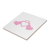 Roze harten tegeltje (Zijkant)