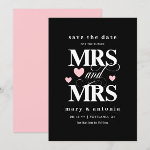 Roze Harten Toekomstige Mevrouw & Mevrouw Lesbisch Save The Date