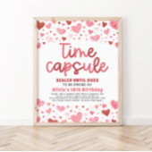Roze Harten Valentijn 1e Verjaardag Tijd Capsule Poster