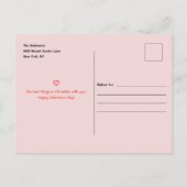 Roze harten Valentijnsdag Briefkaart (Achterkant)