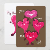 roze harten | VALENTIJNSDAG Feestdagenkaart (Voorkant / Achterkant)