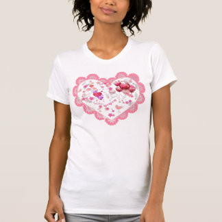 Roze harten Valentijnsdag T-shirt
