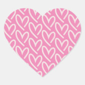 Roze Harten van Hart Sticker  (Voorkant)