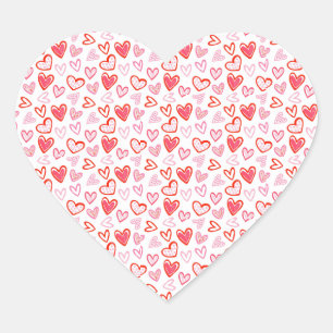 Roze harten verspreid hart sticker