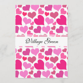  roze harten voor bachelorette of bride kaart