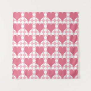 Roze harten wandkleed